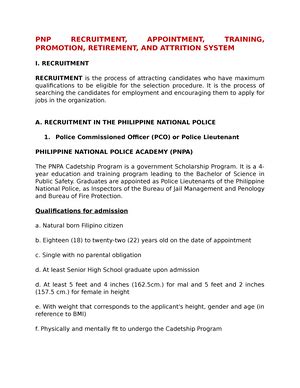 LEA1 Directorates in the PNP .